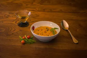 Tomatoes and herbs on a kitchen table, the everyday-family mood of the blog